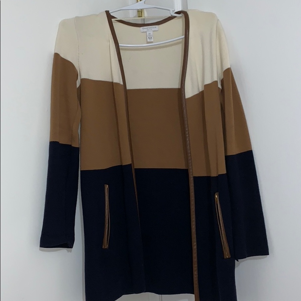 Charter club petite textured open front cardigan